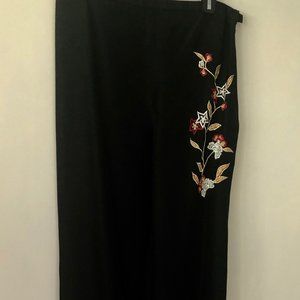 Savvy By Raphael Embroidered Silk Pants Size 10